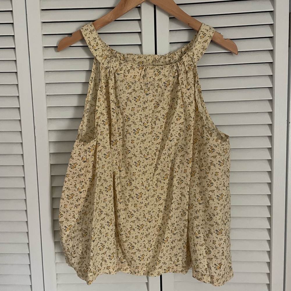 Floral Yellow Sleeveless Top